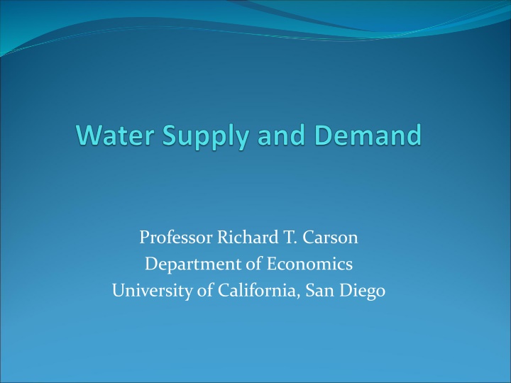 professor richard t carson department