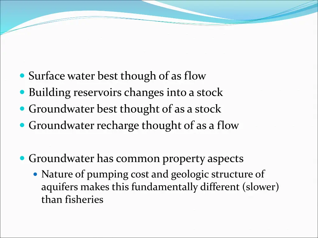 surface water best though of as flow building