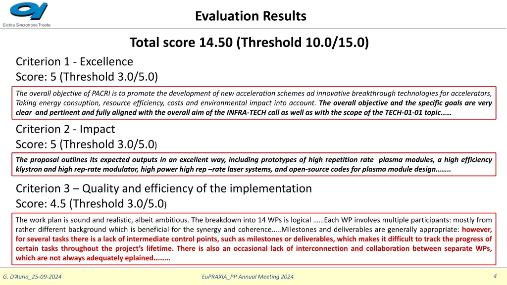 evaluation results