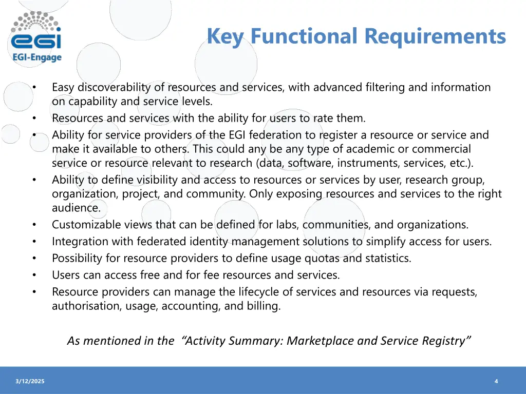 key functional requirements