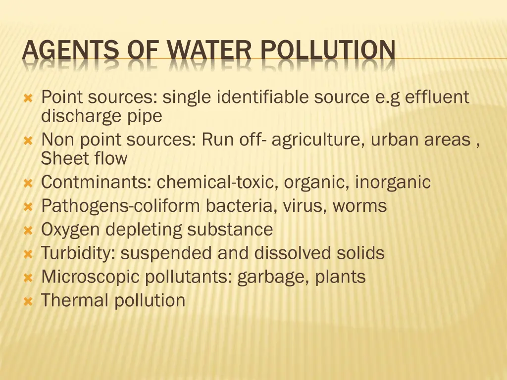 agents of water pollution