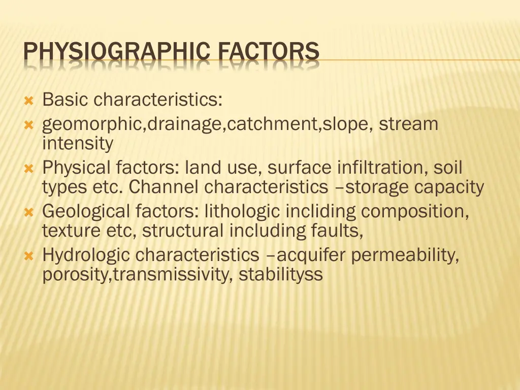 physiographic factors