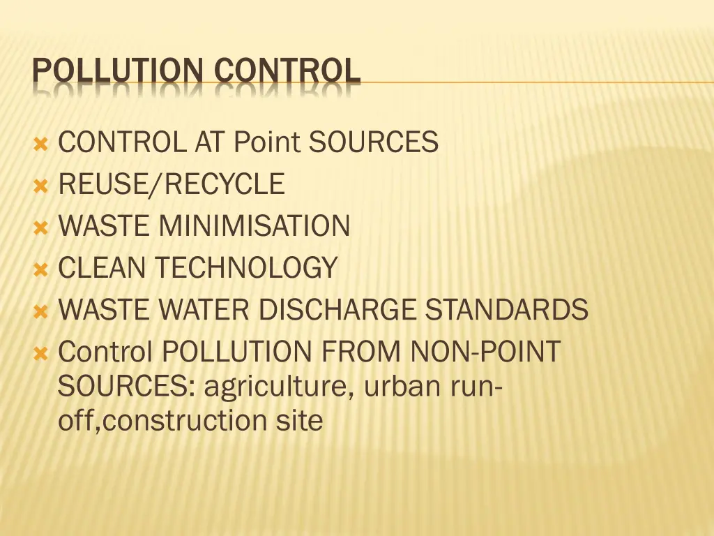 pollution control