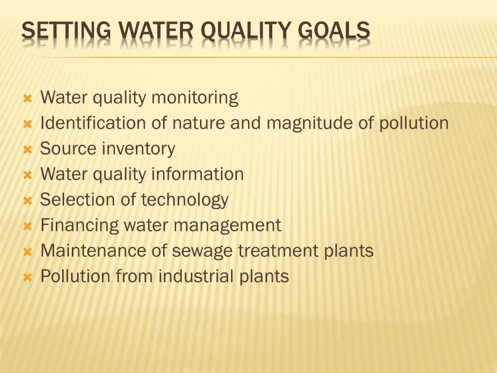 setting water quality goals