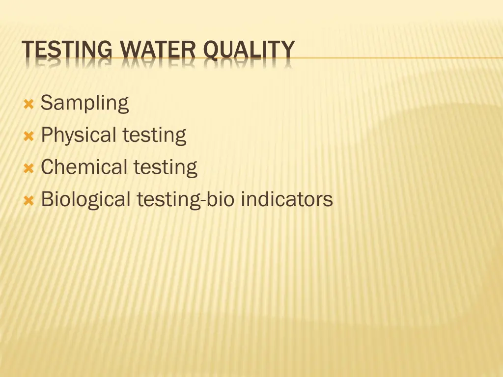 testing water quality