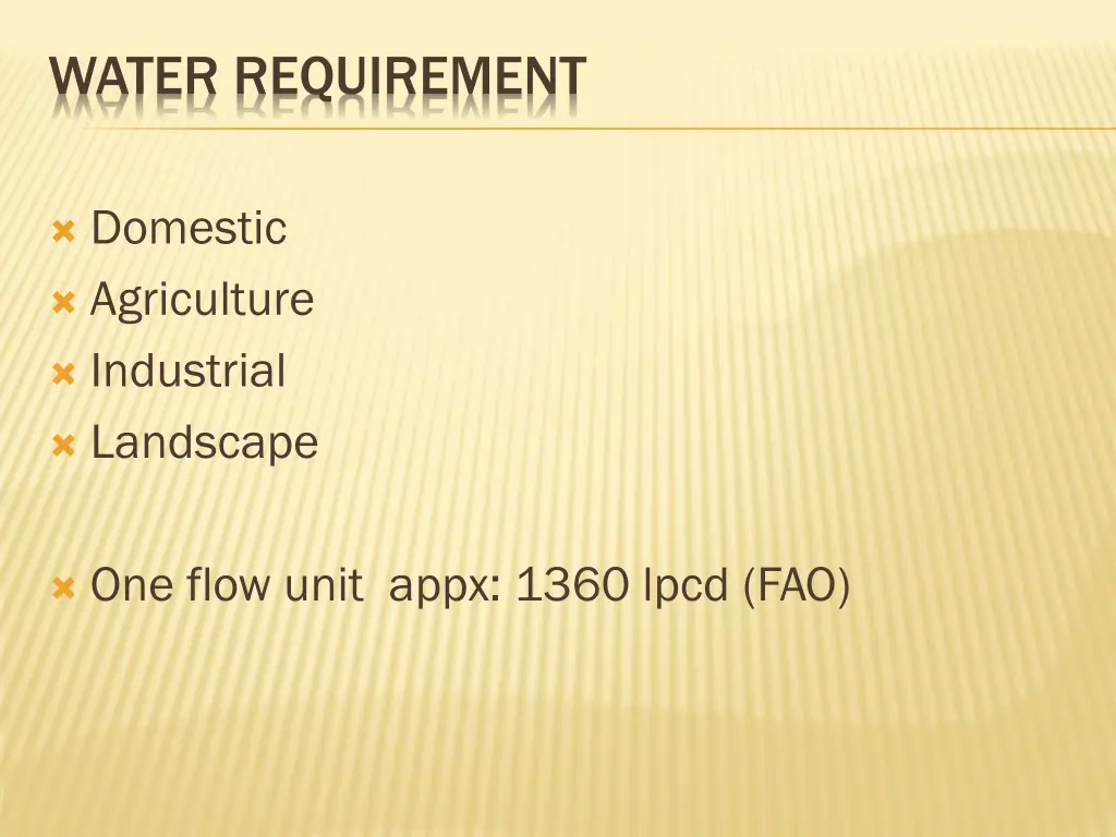 water requirement