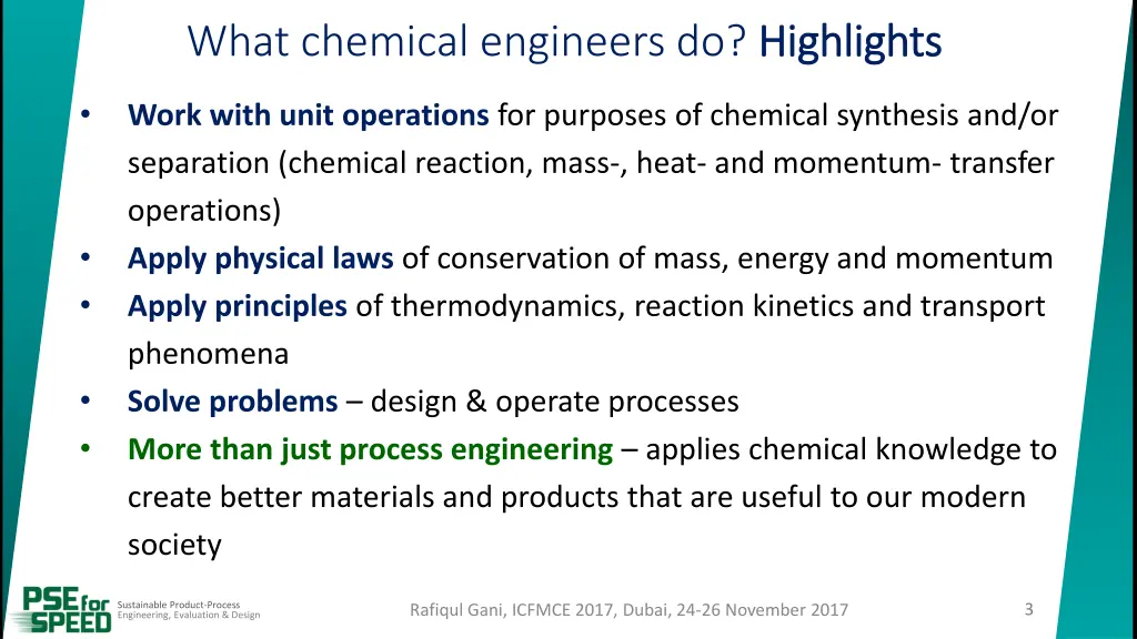 what chemical engineers do highlights