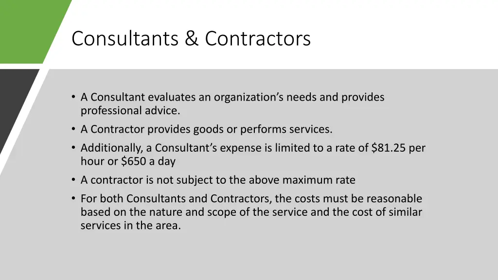 consultants contractors