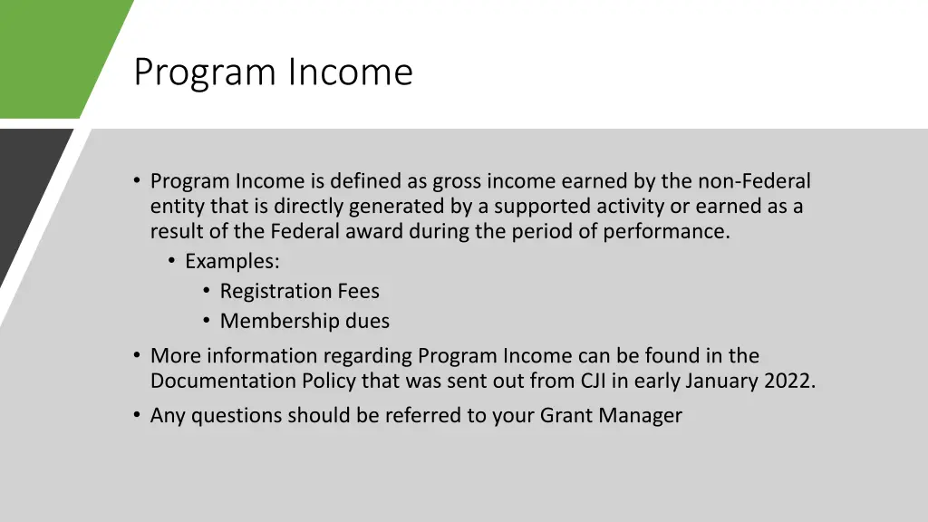 program income