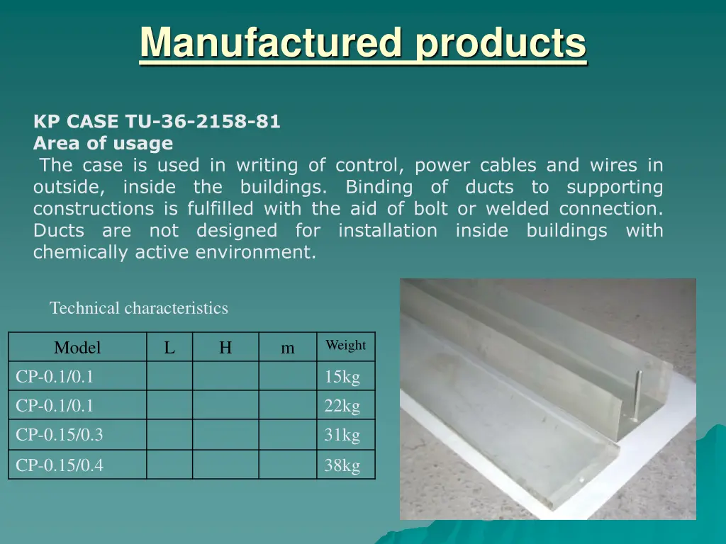 manufactured products 1