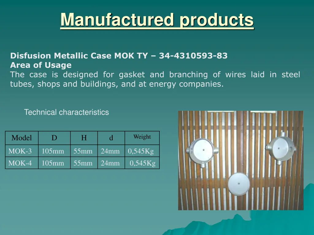 manufactured products 6