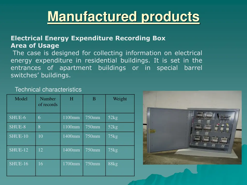 manufactured products 7