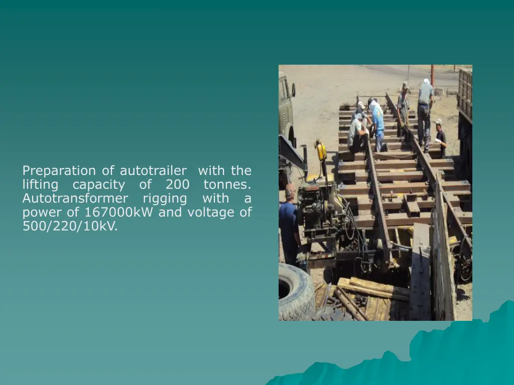 preparation of autotrailer with the lifting