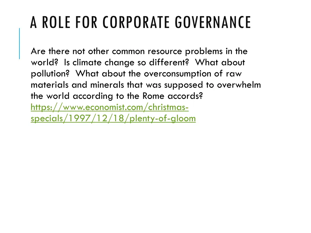 a role for corporate governance