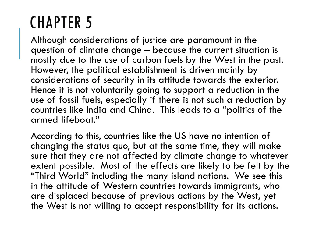chapter 5 although considerations of justice