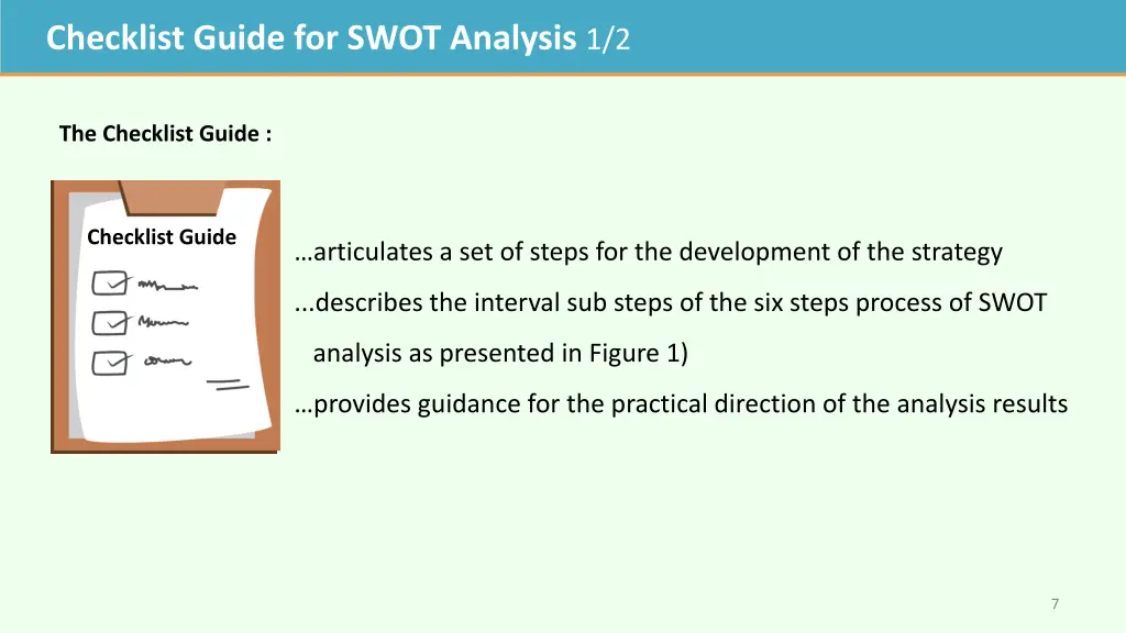 checklist guide for swot analysis 1 2