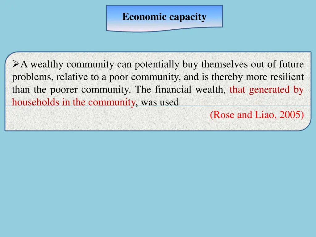 economic capacity