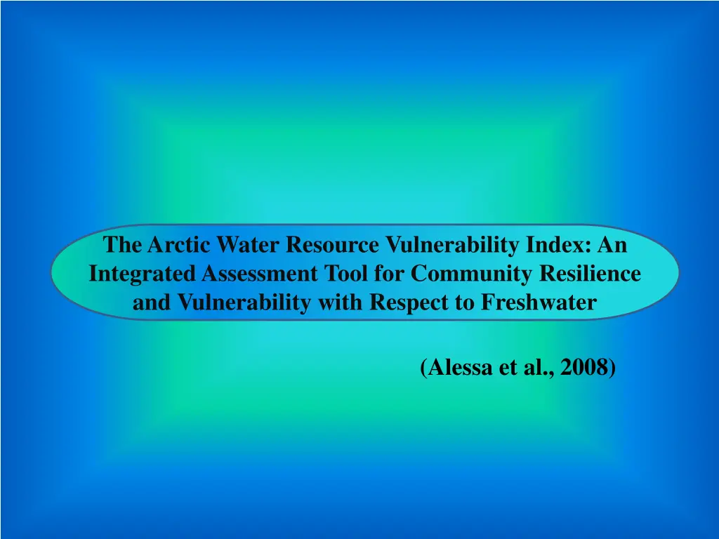 the arctic water resource vulnerability index