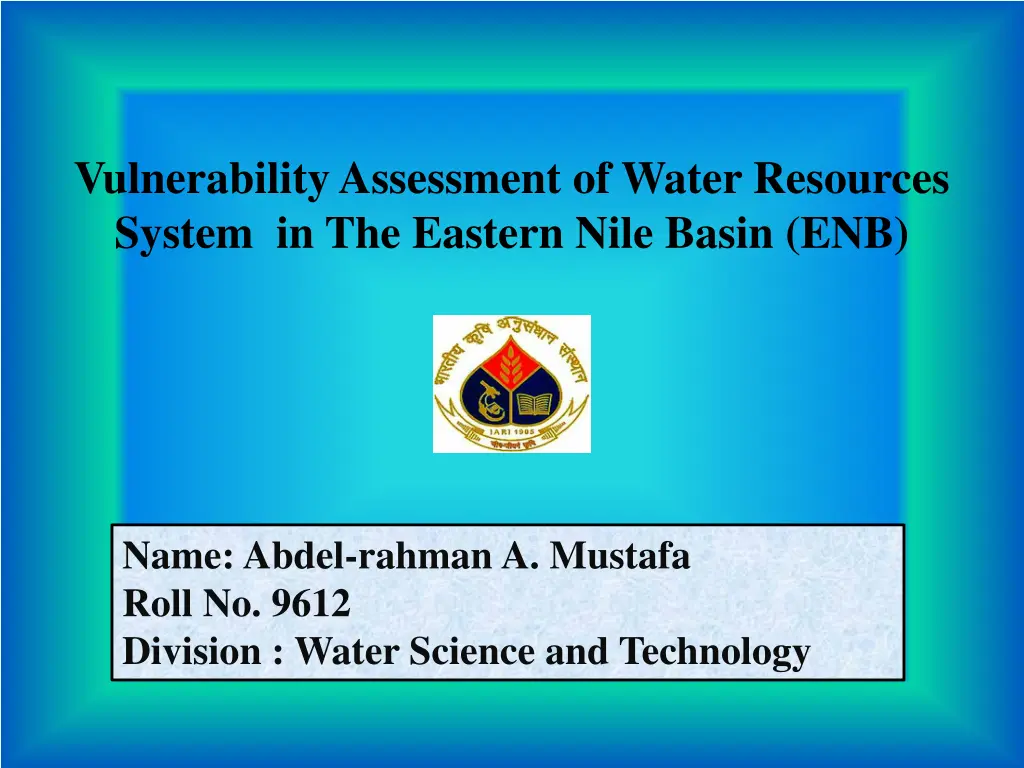 vulnerability assessment of water resources