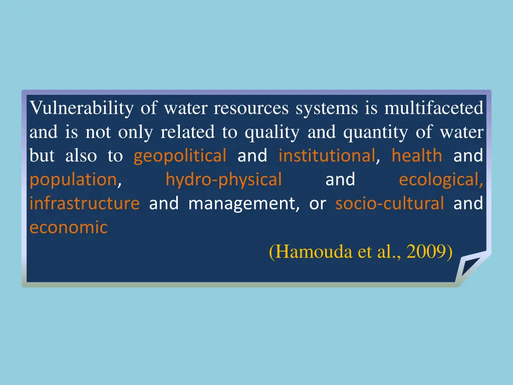 vulnerability of water resources systems