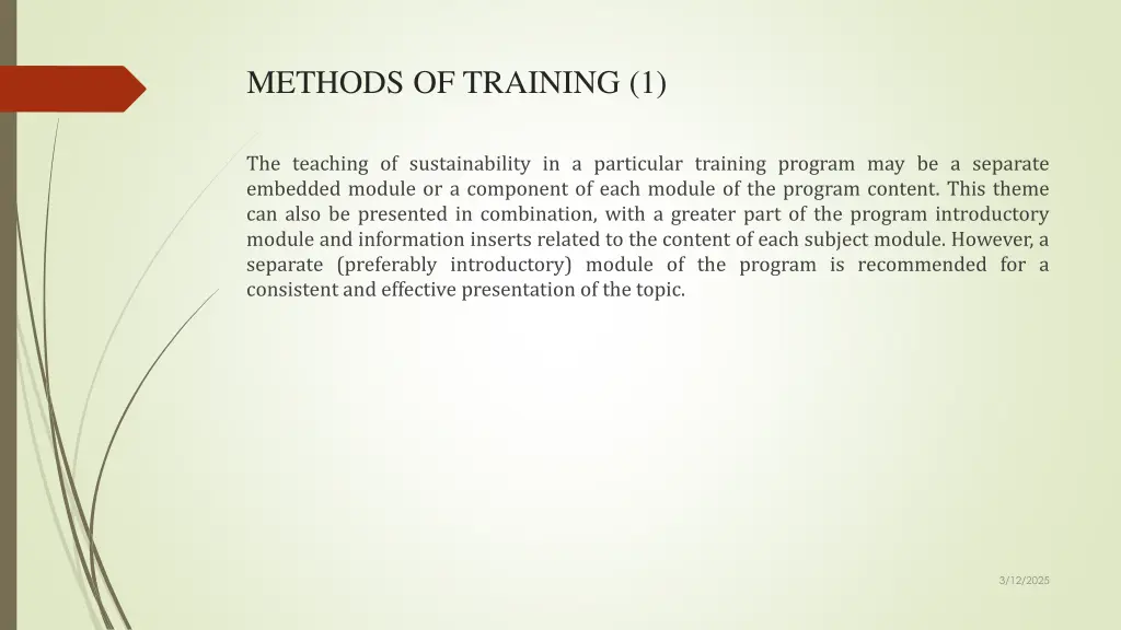 methods of training 1