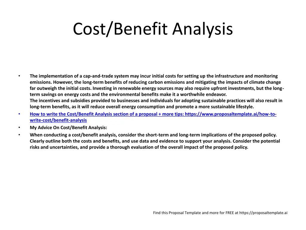 cost benefit analysis