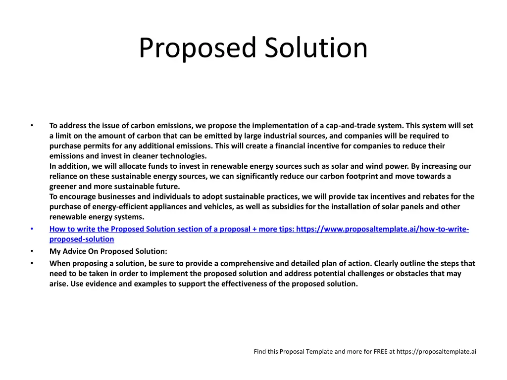 proposed solution