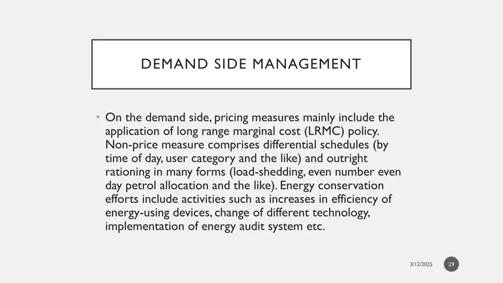 demand side management
