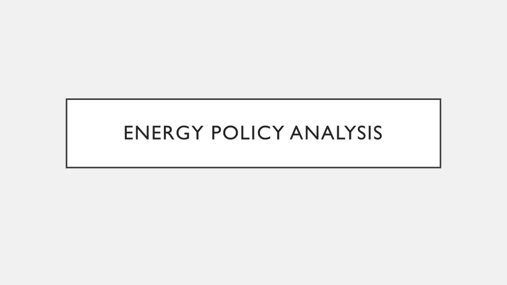energy policy analysis