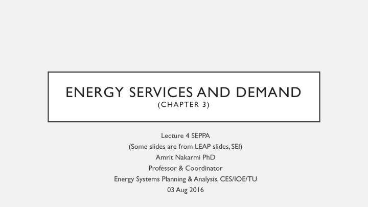 energy services and demand chapter 3