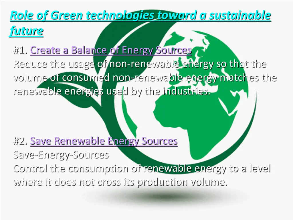 role of green technologies toward a sustainable