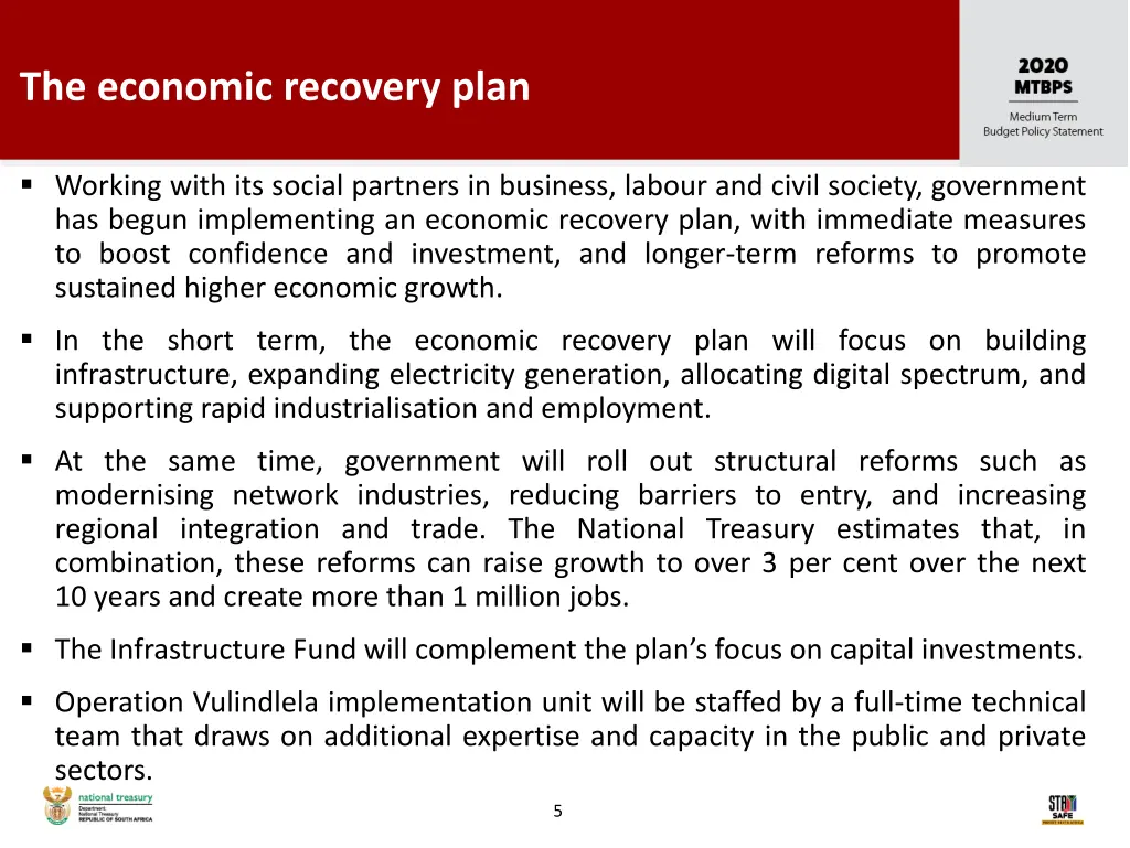 the economic recovery plan