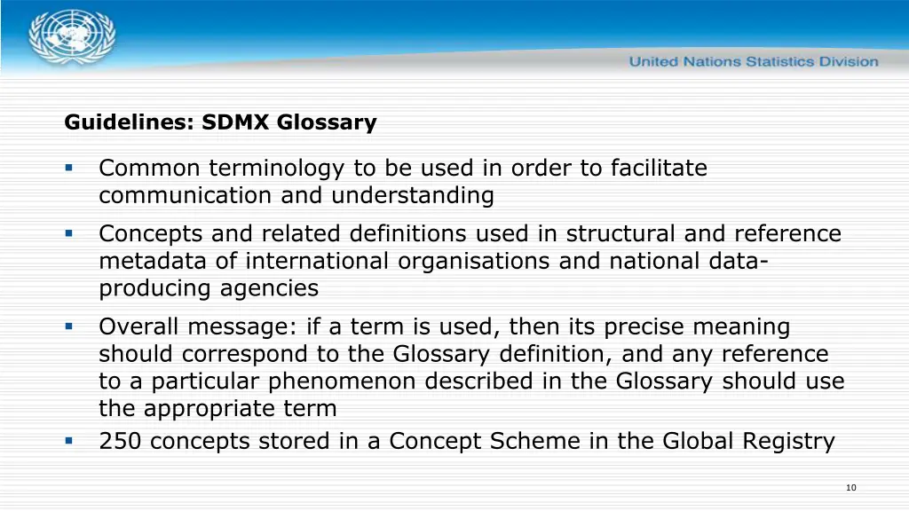 guidelines sdmx glossary
