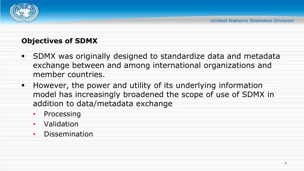 objectives of sdmx
