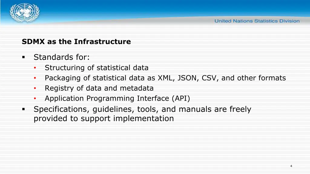 sdmx as the infrastructure