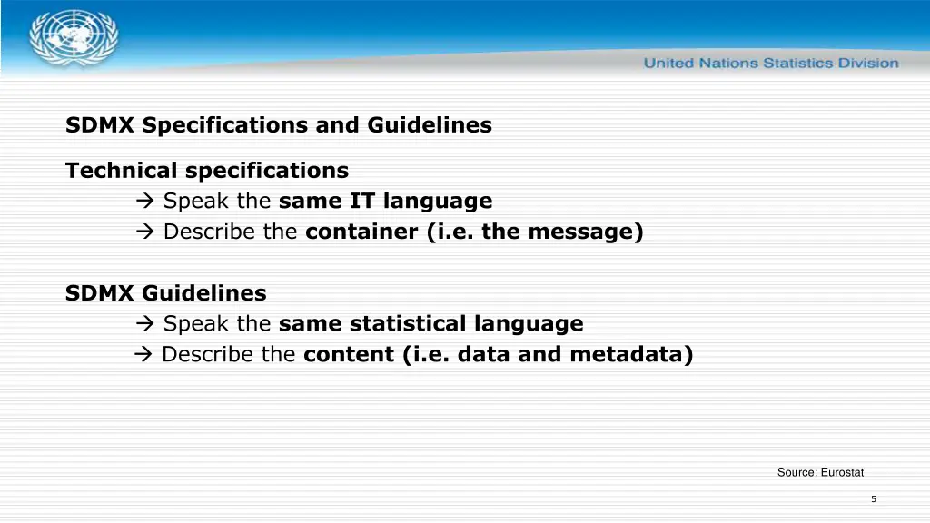 sdmx specifications and guidelines