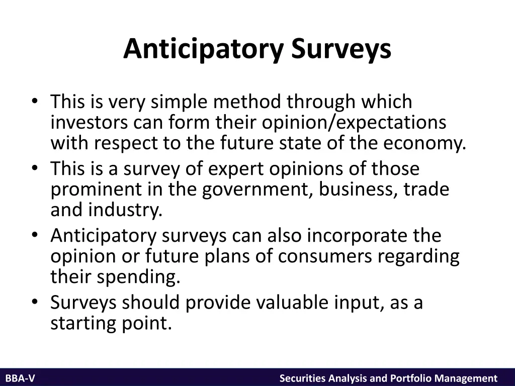 anticipatory surveys