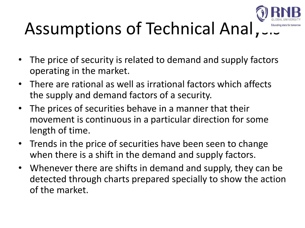 assumptions of technical analysis