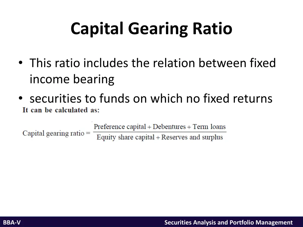 capital gearing ratio