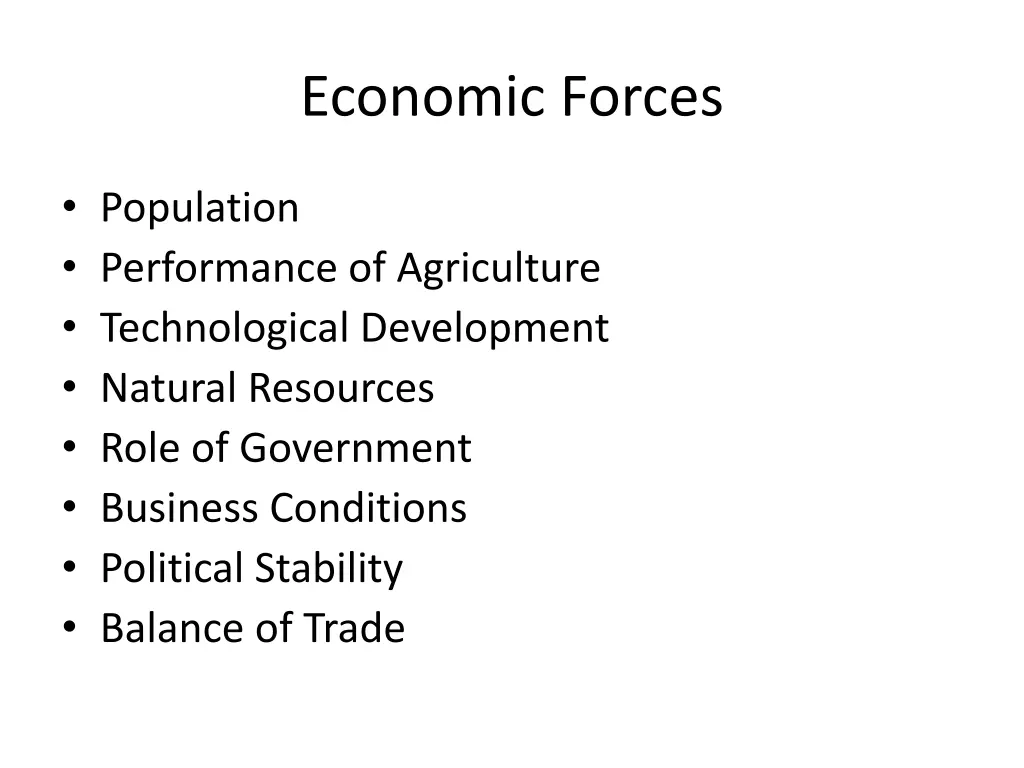 economic forces