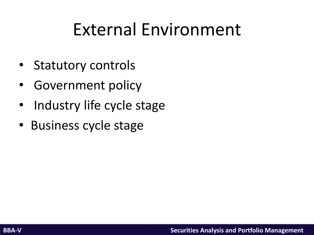 external environment