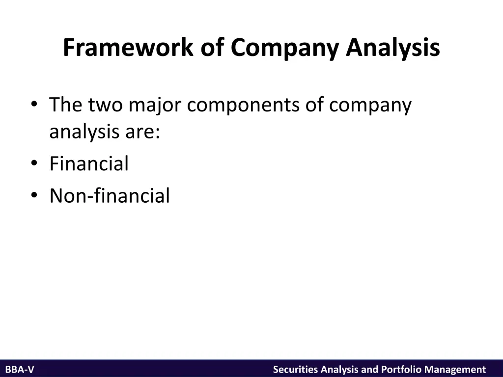 framework of company analysis