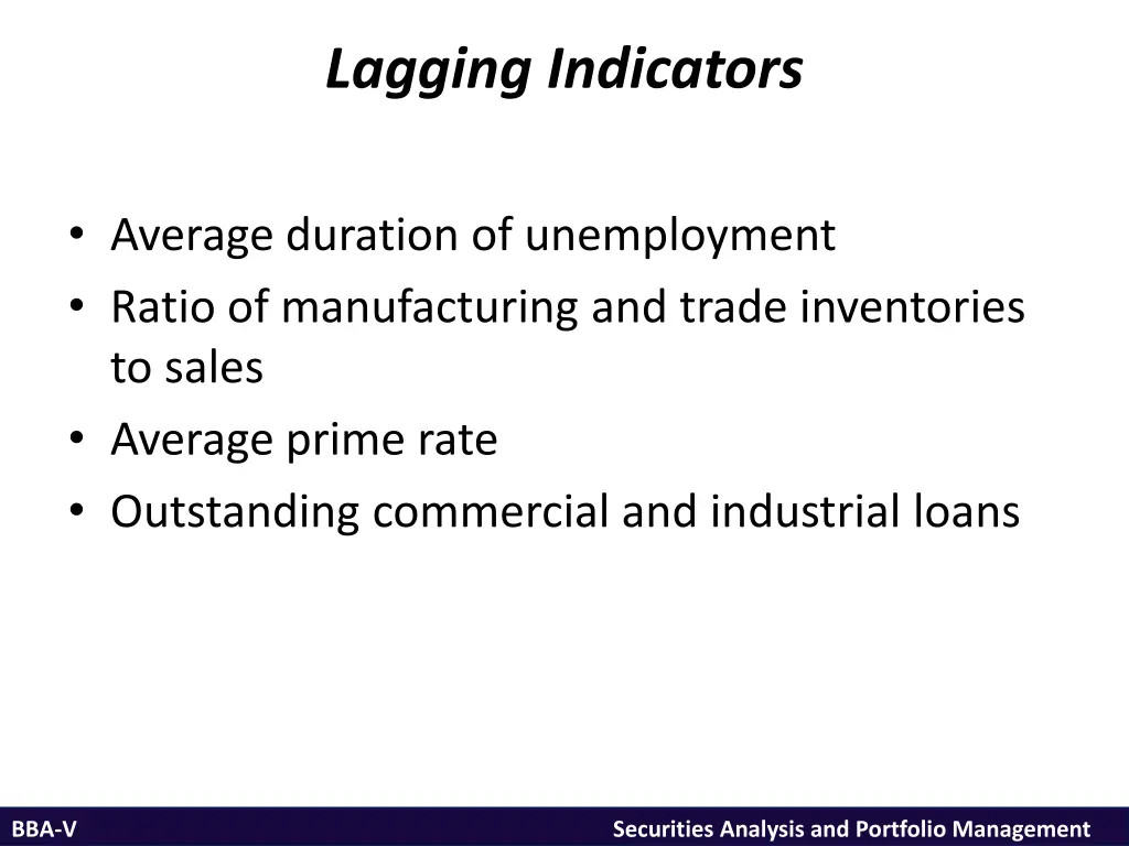 lagging indicators