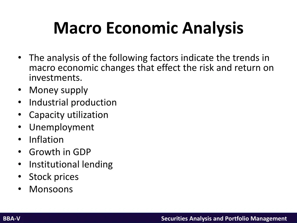 macro economic analysis