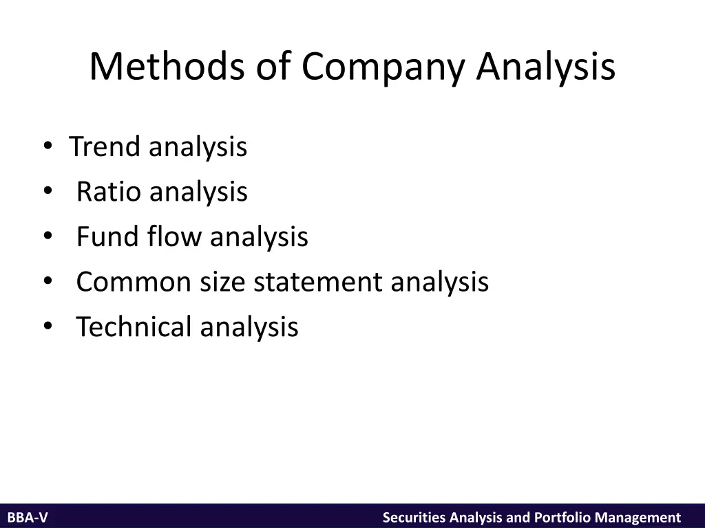 methods of company analysis