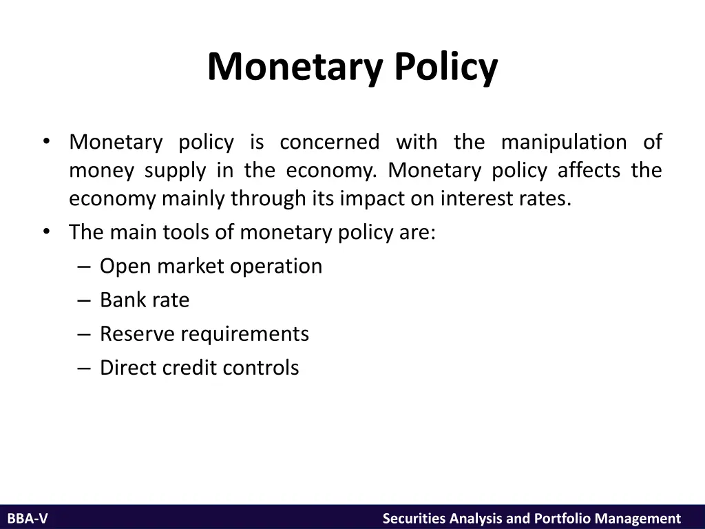 monetary policy