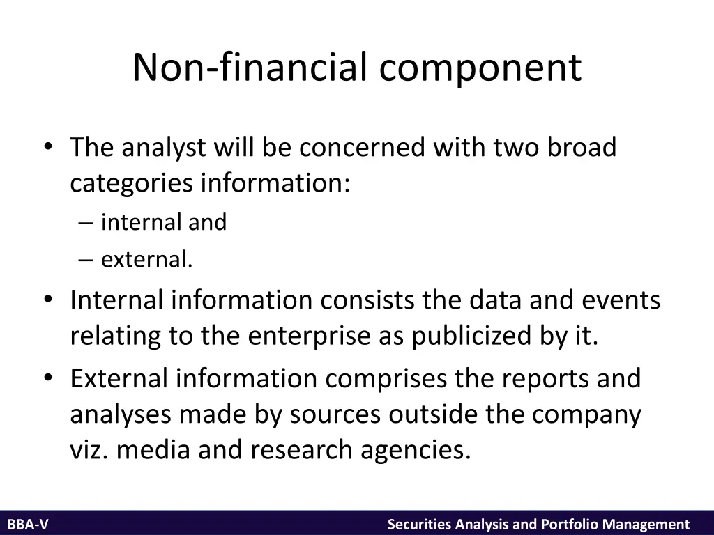 non financial component