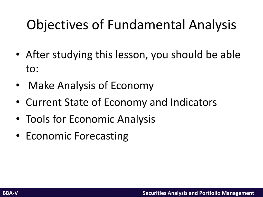 objectives of fundamental analysis