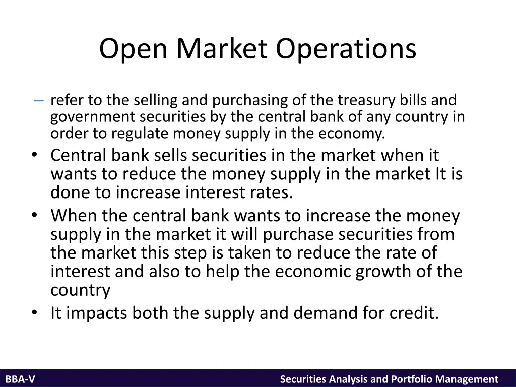 open market operations
