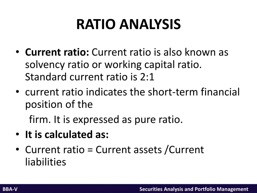 ratio analysis